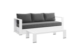 EEI-5750-WHI-CHA Tahoe 2-Piece Outdoor Patio Powder-Coated Aluminum Set By Modway