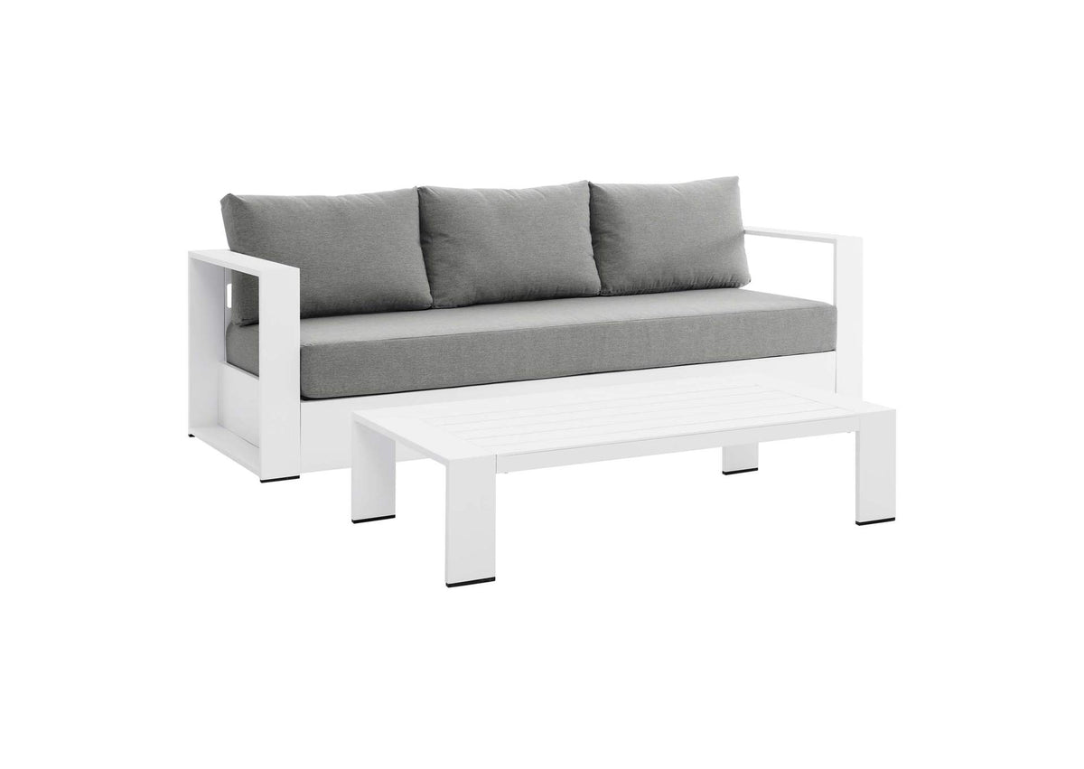 EEI-5750-WHI-GRY Tahoe 2-Piece Outdoor Patio Powder-Coated Aluminum Set By Modway