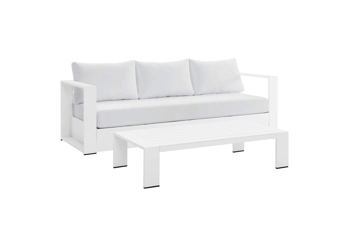 EEI-5750-WHI-WHI Tahoe 2-Piece Outdoor Patio Powder-Coated Aluminum Set By Modway