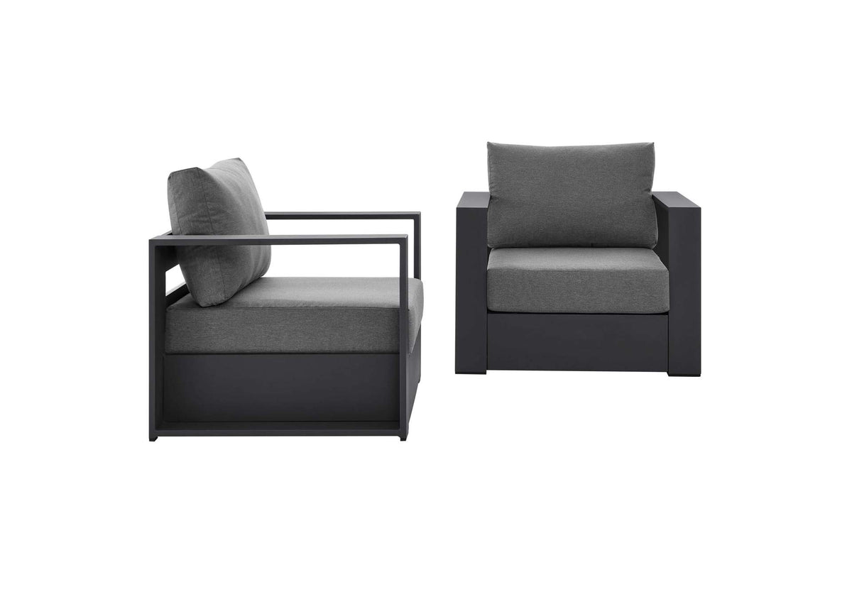 EEI-5751-GRY-CHA Tahoe 2-Piece Outdoor Patio Powder-Coated Aluminum Armchair Set By Modway