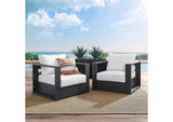 EEI-5751-GRY-WHI Tahoe 2-Piece Outdoor Patio Powder-Coated Aluminum Armchair Set By Modway