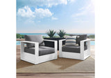 EEI-5751-WHI-CHA Tahoe 2-Piece Outdoor Patio Powder-Coated Aluminum Armchair Set By Modway