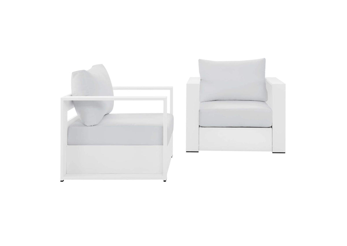 EEI-5751-WHI-WHI Tahoe 2-Piece Outdoor Patio Powder-Coated Aluminum Armchair Set By Modway