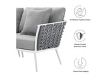 EEI-5752-WHI-GRY Stance Outdoor Patio Aluminum Small Sectional Sofa By Modway