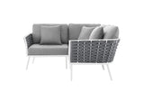 EEI-5752-WHI-GRY Stance Outdoor Patio Aluminum Small Sectional Sofa By Modway