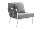 EEI-5752-WHI-GRY Stance Outdoor Patio Aluminum Small Sectional Sofa By Modway