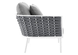 EEI-5752-WHI-GRY Stance Outdoor Patio Aluminum Small Sectional Sofa By Modway