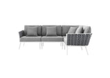 EEI-5753-WHI-GRY Stance Outdoor Patio Aluminum Large Sectional Sofa By Modway