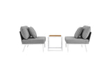 EEI-5754-WHI-GRY Stance 3 Piece Outdoor Patio Aluminum Set By Modway