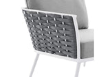 EEI-5755-WHI-GRY Stance 4 Piece Outdoor Patio Aluminum Sectional Sofa Set By Modway