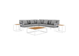 EEI-5757-WHI-GRY Stance 8 Piece Outdoor Patio Aluminum Sectional Sofa Set By Modway