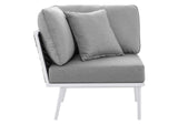 EEI-5757-WHI-GRY Stance 8 Piece Outdoor Patio Aluminum Sectional Sofa Set By Modway