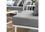 EEI-5758-WHI-GRY Stance 9 Piece Aluminum Outdoor Patio Aluminum Sectional Sofa Set By Modway