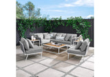 EEI-5758-WHI-GRY Stance 9 Piece Aluminum Outdoor Patio Aluminum Sectional Sofa Set By Modway