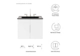 EEI-5782-WHI-BLK Vitality 24" Bathroom Vanity By Modway