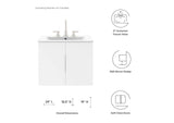 EEI-5782-WHI-WHI Vitality 24" Bathroom Vanity By Modway