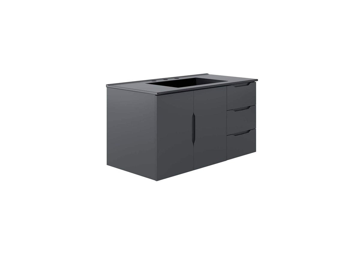 EEI-5783-GRY-BLK Vitality 36" Bathroom Vanity By Modway