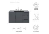 EEI-5783-GRY-BLK Vitality 36" Bathroom Vanity By Modway