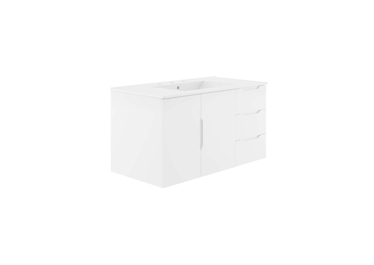 EEI-5783-WHI-WHI Vitality 36" Bathroom Vanity By Modway