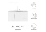 EEI-5783-WHI-WHI Vitality 36" Bathroom Vanity By Modway