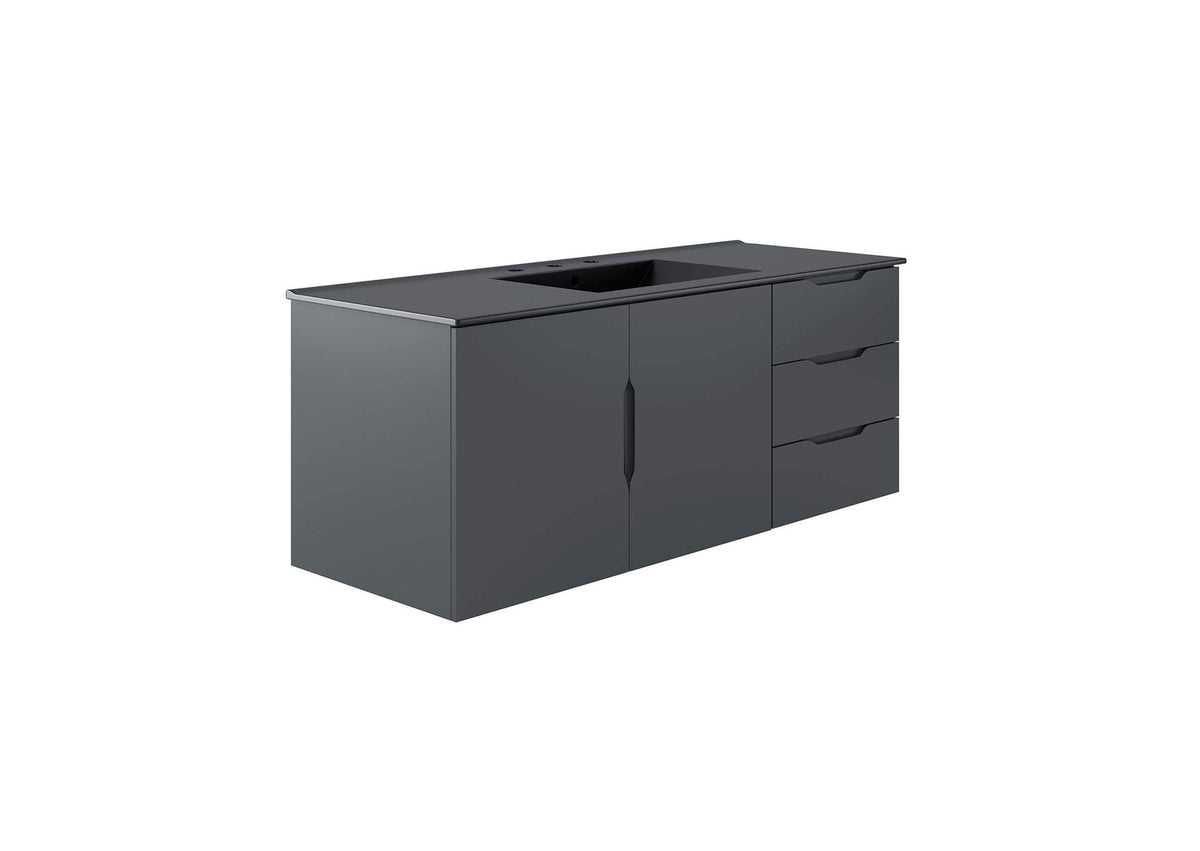 EEI-5784-GRY-BLK Vitality 48" Single Sink Bathroom Vanity By Modway