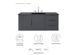 EEI-5784-GRY-BLK Vitality 48" Single Sink Bathroom Vanity By Modway