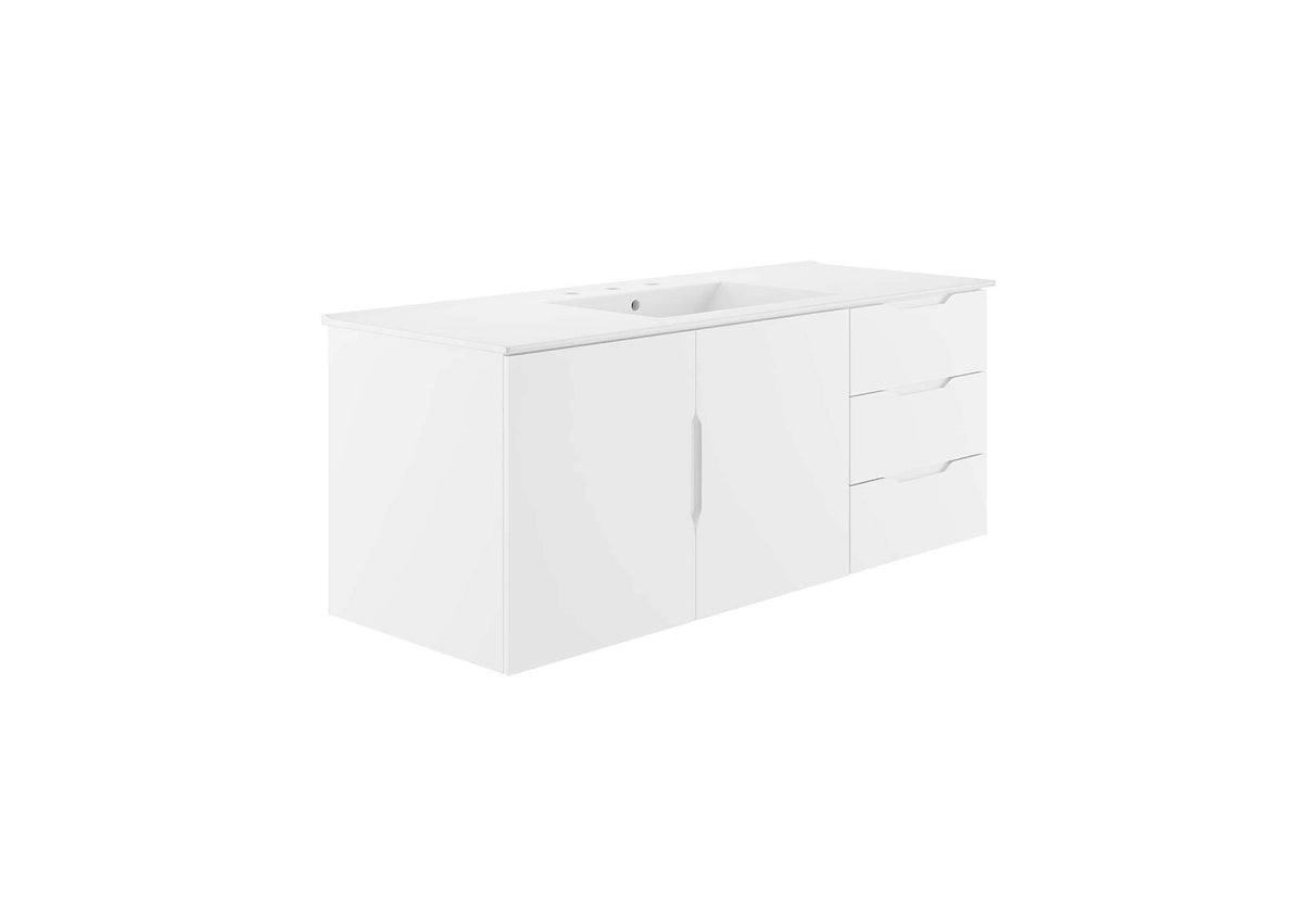 EEI-5784-WHI-WHI Vitality 48" Single Sink Bathroom Vanity By Modway