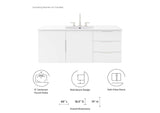 EEI-5784-WHI-WHI Vitality 48" Single Sink Bathroom Vanity By Modway