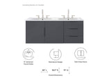 EEI-5785-GRY-WHI Vitality 48" Double Sink Bathroom Vanity By Modway
