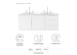 EEI-5785-WHI-WHI Vitality 48" Double Sink Bathroom Vanity By Modway