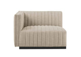 EEI-5786-BLK-BEI Conjure Channel Tufted Upholstered Fabric Loveseat By Modway