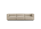 EEI-5787-BLK-BEI Conjure Channel Tufted Upholstered Fabric Sofa By Modway