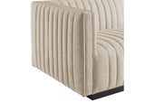 EEI-5788-BLK-BEI Conjure 4-Piece Channel Tufted Upholstered Fabric Sectional Sofa By Modway
