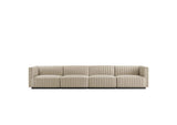 EEI-5789-BLK-BEI Conjure 4-Piece Channel Tufted Upholstered Fabric Sofa By Modway