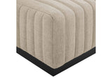 EEI-5790-BLK-BEI Conjure 6-Piece Channel Tufted Upholstered Fabric Sectional Sofa By Modway