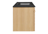 EEI-5801-OAK-BLK Render 48" Wall-Mount Bathroom Vanity By Modway