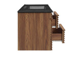 EEI-5801-WAL-BLK Render 48" Wall-Mount Bathroom Vanity By Modway