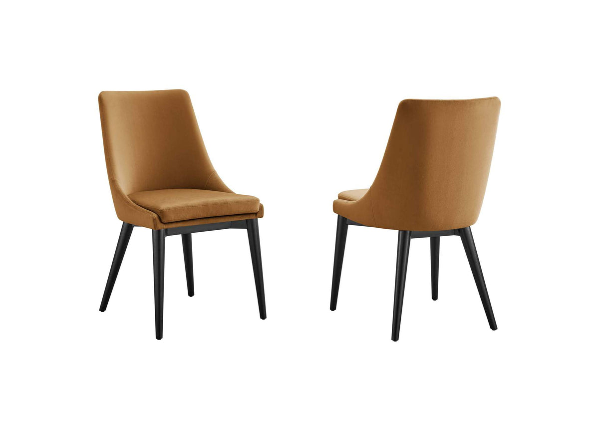 EEI-5816-COG Viscount Accent Performance Velvet Dining Chairs Set Of 2 By Modway