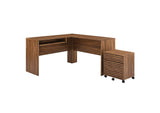 EEI-5821-WAL Render Wood Desk And File Cabinet Set By Modway