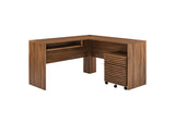 EEI-5821-WAL Render Wood Desk And File Cabinet Set By Modway