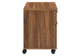EEI-5821-WAL Render Wood Desk And File Cabinet Set By Modway