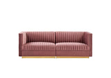 EEI-5824-DUS Sanguine Channel Tufted Performance Velvet Modular Sectional Sofa Loveseat By Modway