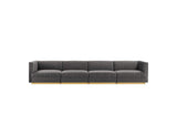 EEI-5827-GRY Sanguine Channel Tufted Performance Velvet 4-Seat Modular Sectional Sofa By Modway