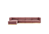 EEI-5828-DUS Sanguine 5 Piece Channel Tufted Performance Velvet Modular Sectional Sofa By Modway