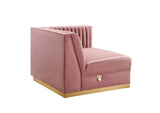 EEI-5828-DUS Sanguine 5 Piece Channel Tufted Performance Velvet Modular Sectional Sofa By Modway