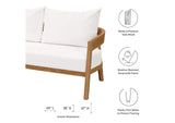 EEI-5834-NAT-WHI Brisbane 3-Piece Teak Wood Outdoor Patio Set By Modway