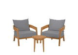 EEI-5835-NAT-GRY Brisbane 3-Piece Teak Wood Outdoor Patio Set By Modway