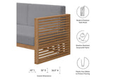 EEI-5837-NAT-GRY Carlsbad 3-Piece Teak Wood Outdoor Patio Set By Modway