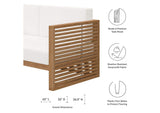 EEI-5837-NAT-WHI Carlsbad 3-Piece Teak Wood Outdoor Patio Set By Modway