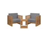 EEI-5838-NAT-GRY Carlsbad 3-Piece Teak Wood Outdoor Patio Set By Modway